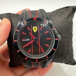 Scuderia‎ Ferrari Men's Red Rev Black Silicone Strap Watch - 38mm